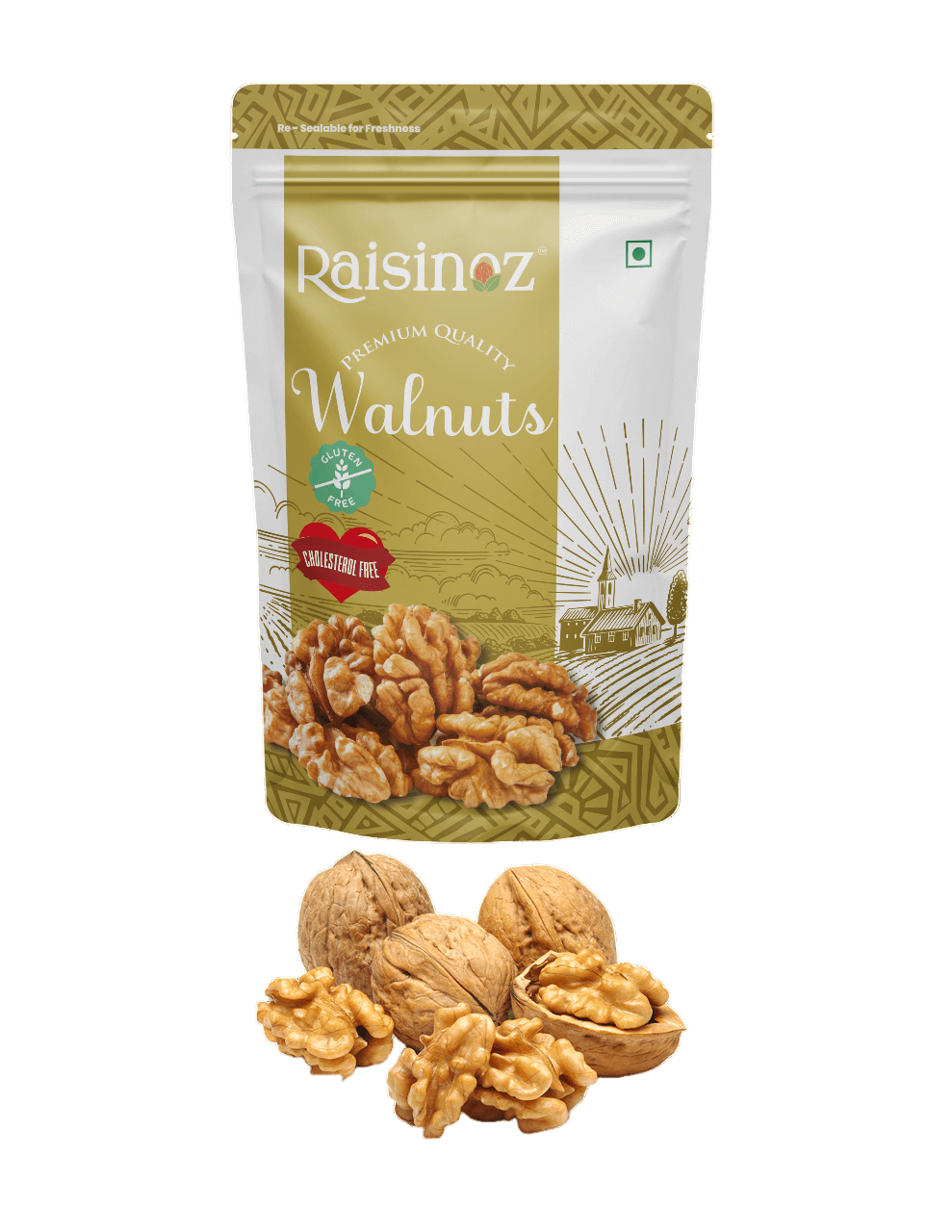 Raisinoz 100% Natural Premium Dried Walnut Kernels 200g | Without Shell | Akhrot Giri | Crunchy & Delightful